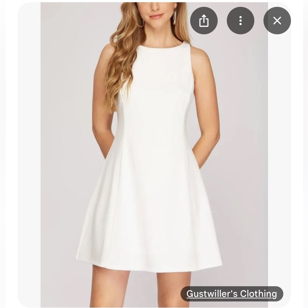White Sleeveless A-Line Dress